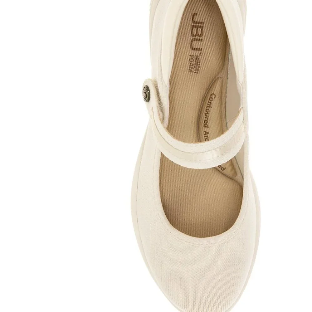 JBU Dark Eggshell Merry Mary Jane Flats/NIB/8M